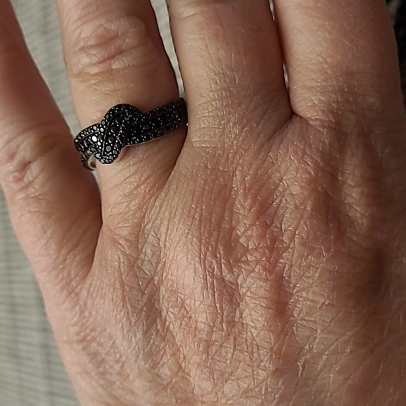 Real Black Spinel and Sterling Ring and Bracelet Set - Picture 2 of 8